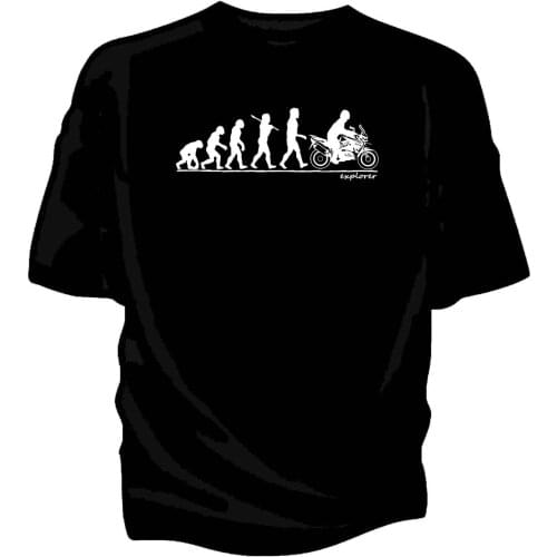 Short Sleeve for Men Clothing Summer Evolution of Man, Explorer Classic Biker T-shirt Tee Shirt