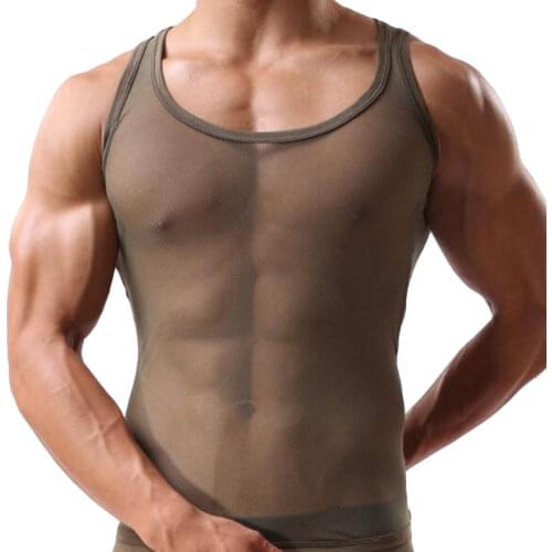 Men T-shirt Wrestling Mesh Sexy Breathable Singlet Men Shirts For Men Undershirts Gay Body Hombre Roupas Masculinas Solid