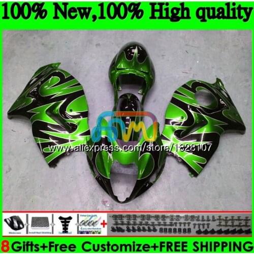 GSXR 1300 For SUZUKI Hayabusa GSXR-1300 2002 2003 2004 2005 2006 2007 49BS.185 Green flame GSXR1300 96 02 03 04 05 06 07 Fairing