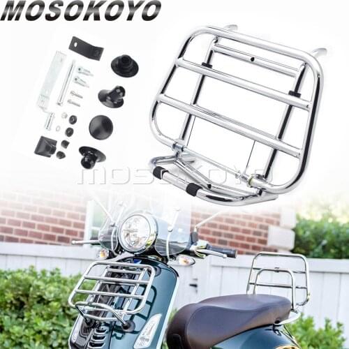 Chrome Stainless Steel Front Luggage Rack Shelf Support Bracket Holder for Vespa Sprint 150 2017 Primavera 150 2015-2019 Scooter
