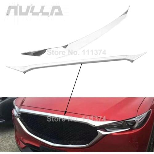 Chrome Front Engine Machine Trim for Mazda CX5 2017 2018 2019 2020 2021 CX-5 Exterior Grille Upper Hood Cover Car Accessories