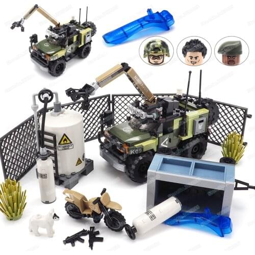 Military Interception Building Block Moc Special Forces Figures WW2 Biochemical Weapons Chase Fight Boy Child Present Model Toys