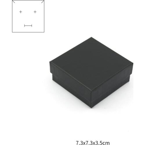 10 Pcs White/Black Paper Jewelry Packaging Boxes 7.3x7.3x3.5cm Box For Earrings Necklace Ring Gift Case Storage