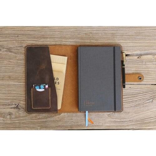 Full Focus planner leather cover portfolio , Personalized distressed leather cover for full focus planner journal