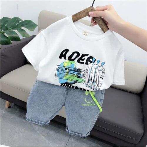 Summer Toddler Infant Casual Tracksuit Baby Boys Girls Clothes Clothing Sets Kids Children Boy T-Shirts + Pants Suits 2-7Year