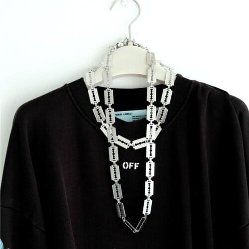 Fashion handmade multipurpose punk dark retro metal wind blade necklace hot sale