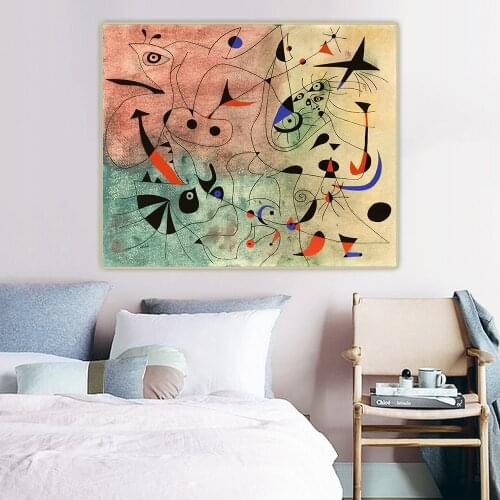 Joan Miro《The Morning Star》Abstract Canvas Oil Painting Artwork Poster Picture Wall Hanging Decor Home Living Room Decoration