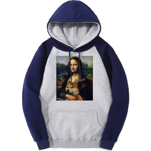 New Print Mona Lisa Raglan Hoody For Men 2021 Hot Selling Brand Costume Mens Warm Pullover Autumn Hip Hop Male Hipster Tracksuit