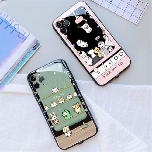2021 New Arrival Cat Mouse Doll Baby Incoming Call Flash Light LED Tempered Glass Phone Case Cover For iPhone 12 11 X 8 7 6 Max