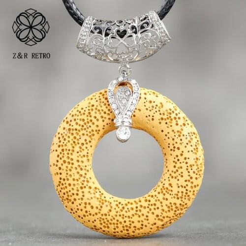 Natrue Lava Stone Chockers Necklace BOHEMIA Womens Jewelry Female Neck Decoration Suspension Large Massive for Girlfriend 2021