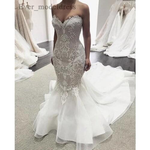 Sexy Luxury Mermaid Lace Wedding Dresses 2021 Sweetheart Backless Appliques Off Shoulder Court Train Robe De Mariage Coustomized