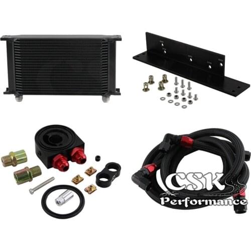 Fits For Nissan Fairlady 03-08 350Z VQ35 / 2009-2017 370Z VQ37 22 Row Bolt On Oil Cooler Kit Silver/Black