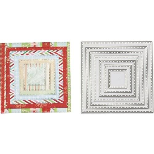 Frames Square Card Curves Border Scrapbooking Dies Metal Crafts Layering Embossing Cutting Dies Greeting Card Handmade Template