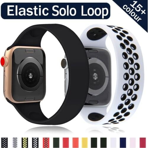 Elastic Band for Apple Watch 5 Band 40mm 44mm IWatch Serie 4/5/6/SE Belt Silicone Solo Loop Bracelet Apple Watch Strap 42mm 38mm