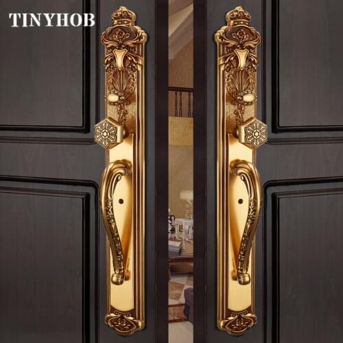 Luxury European style/ Brass Villa Door Lock Security hotel door lock entry Double-open Folio Door Lock Solid Wood Door Lock