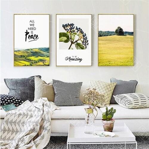 Nordic Style Home Decoration Posters Pastoral Autumn Forest Landscape Wall Art Picture for LIving Room Hd Print Canvas Paintings