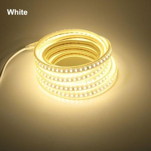 5730 120 led/m LED Strip Light 220 V 3000K 4000K 6000K Flex Ribbon Tape Lamp Band Tube EU Cord for Kitchen Home Lighting