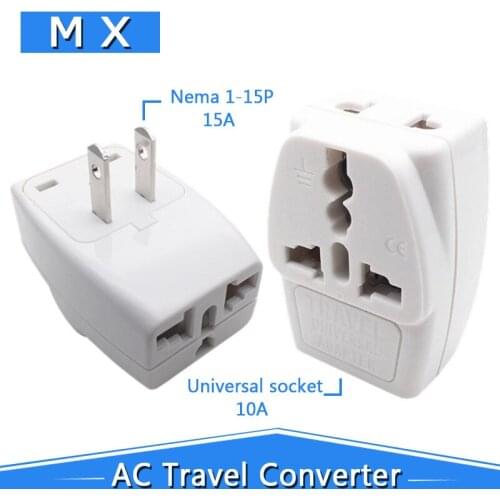 Extended 3 US Splitter Plug Socket AC Power Plug Home Travel Converter Adapter Mexico US Wall Charger