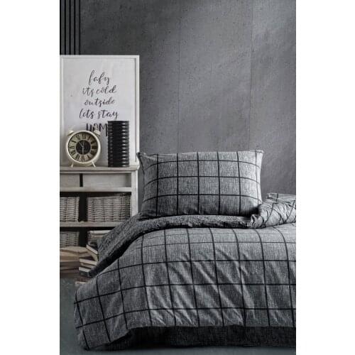 Ranforce Tek Personality Wheel Veiled Duvet cover set Square Black 160x220 160x200 Cotton