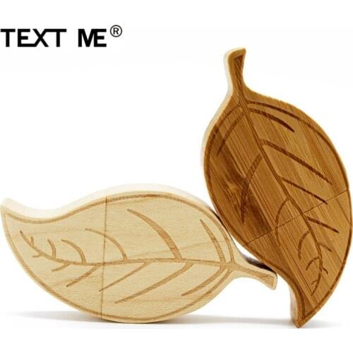 TEXT ME Maple wood Carbonized bamboo Leaves style usb flash drive pen drive 4GB 8GB 16GB 32GB 64GB usb2.0 pendrive