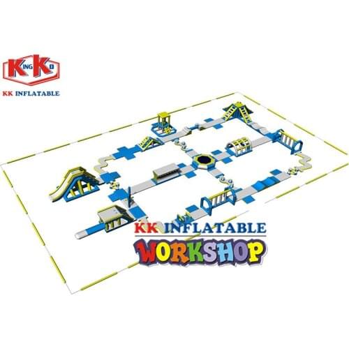 CE ISO norms professional 0.9mm PVC aqua water park inflatable island park for sale