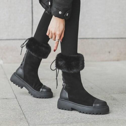 Winter shoes women sneakers fashion solid platform shoes for women warm non slip lace up shoes woman plus size botas de mujer