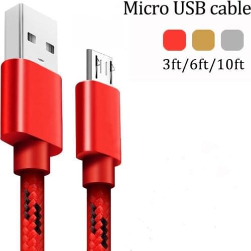 1m Micro USB Cable 2.4A Fast Data Sync Charging Cable For Samsung Huawei Xiaomi LG HTC Andriod Microusb USB Phone Charger Cables