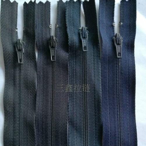 100 Pcs/lot Most Free Shipping Plastic YKK Nylon Coil Zipper Fastener Dark Blue Trousers Pant Skirt Sewing Accessories Wholesale
