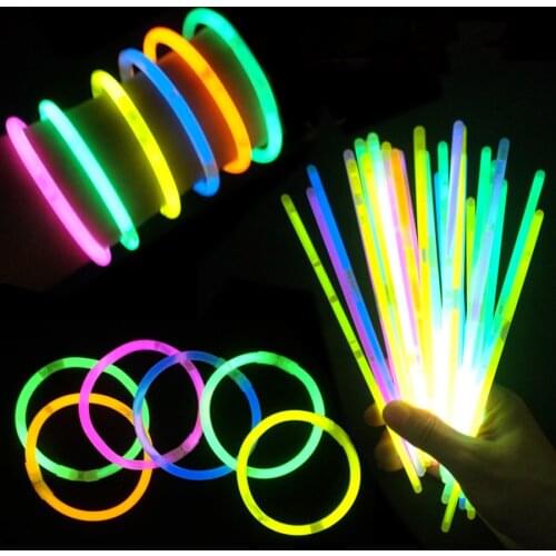 100Pcs/lot Multi Color Glow Stick Light Bracelets for Party Hot Dance Christmas Decoration Accessory Kids Gifts Toys 2015 New
