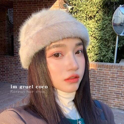 2020 Rabbit Fur Knitted Hats for Women Skullcap Men Beanie Hat Winter Retro Brimless Melon Cap Cuff Docker Fisherman Beanies Hat