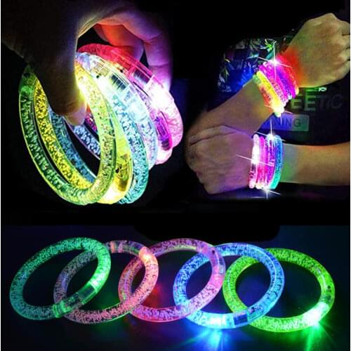 40 Pack Glow Bracelets 6 Color LED Light Up Bracelets Glow in The Dark Party Supplies Led Rave Toys for Parties Wedding Birthday