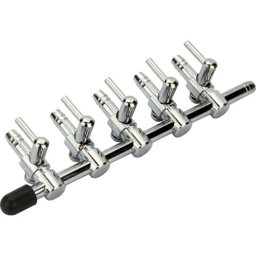 Aquarium 5 Way Stainless Steel Air Pump Splitter Oxygen Flow Control Lever Valves Distributor Pump Accessories With Air stones