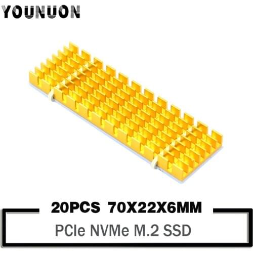 20PCS Aluminum Cooling HeatSink Thermal Pads Heat Dissipation Radiator Thickness for M.2 NGFF SATA PCI-E NVME m2 SSD Heatsint