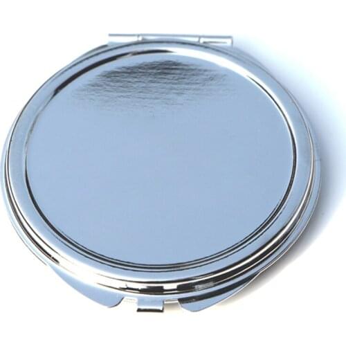 Private Label Compact Mirror favors Round Silver Metal Makeup Mirror