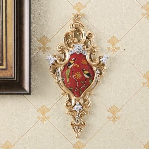 European Diamond Retro Resin Flowers Wall Mural 3D Wall Hanging Ornaments Crafts Home Room TV Background Wall Sticker Decoration