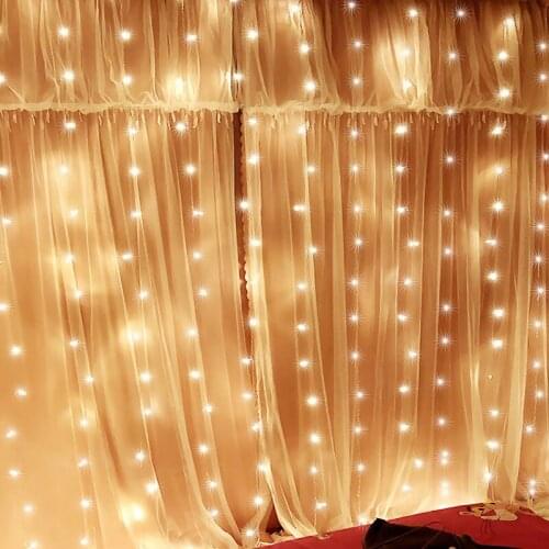 3*3M Fairy Lights Copper Wire LED String Lights For Christmas Garland Wedding Party Indoor Room Decoration Remote Control Light