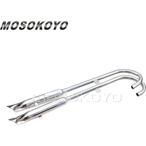 Motorcycle Retro 750cc Exhaust Muffler Front & Rear Pipe 32HP 24HP Fishtail Silencer for BMW K750 M1 M72 R71 R12 Engine Case