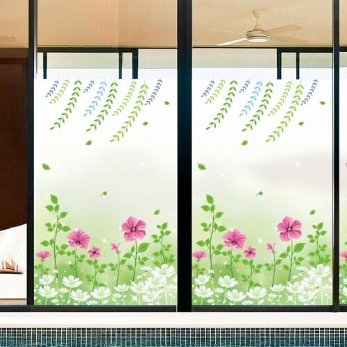 Customized electrostatic frosted window glass stickers transparent bathroom bathroom sliding door office sliding door film