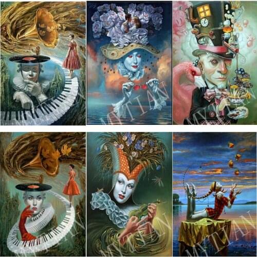 New Fantasy clown room decor Embroidery Pattern full square/round diamond 5D DIY paintings Cross stitch kits mosaic wall sticker