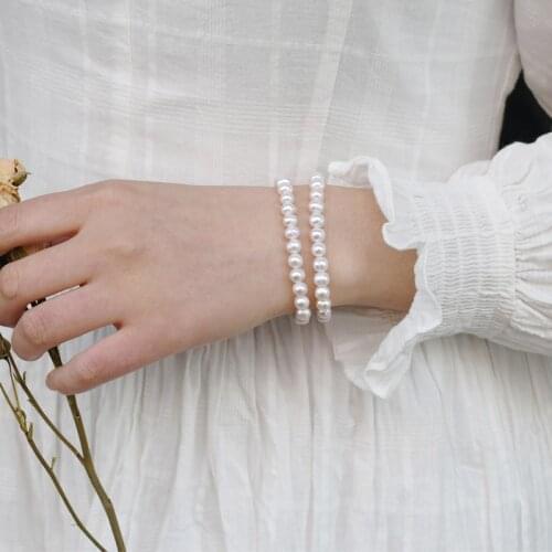 Classic Elegant Pearl Bracelet for Women Girls Fashion jewelry Wholesale Threaded Strand Bracelets Pulseras Mujer Armband