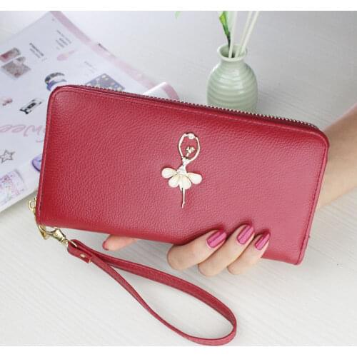 Many Departments Wristband Wallets Women Long Clutch Wallet Female Large Card Holders Coin Purse Ladies Pouch Handbag
