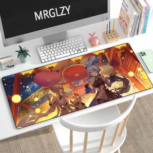 MRGLZY Multi-size Genshin Impact Anime Girl GANYU Mouse Pad Gamer Large Desk Mat Computer Gaming Peripheral Accessories MousePad
