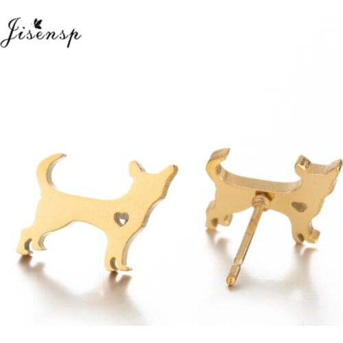 Tiny Cute Animal Dachshund Dog Earrings for Women Kids Fashion Love Heart Dog Pet Stud Earring Children Jewelry Accessories