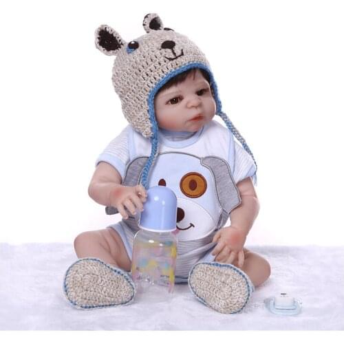 NPK DOLL Full Body Silicone Reborn Baby Doll Toys 48CM Newborn Boy Girl Birthday Gift Christmas Present bebe reborn boneca