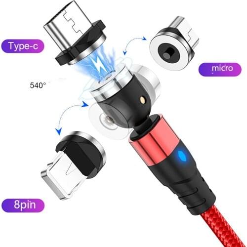Newest 540 Magnetic Cable Micro USB Type C Fast Charging Phone Magnet Charger For iPhone 11 For Huawei Xiaomi Samsung Xiaomi