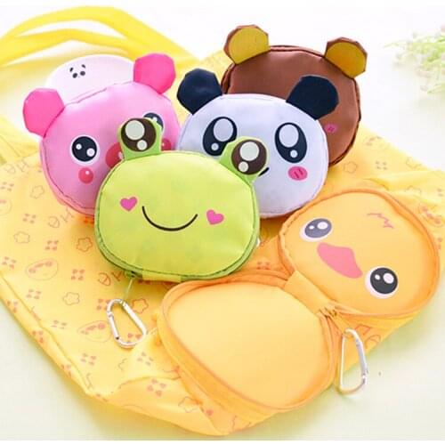 Oxford Cloth Reusable Totes 1Pcs Foldable Hand-held Portable Waterproof Cartoon Animal Shopping Bag