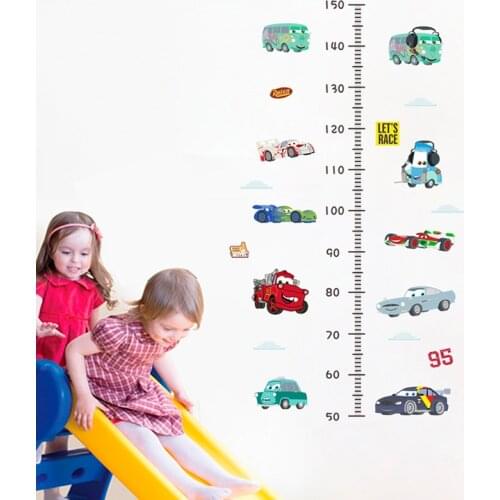 Cartoon Disney Cars Height Measure Wall Stickers For Kids Room Home Decor Living Room Growth Chart Mural Wall Art Decals