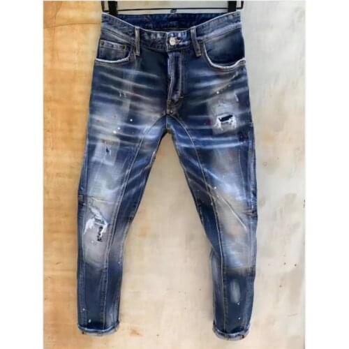 Men DSQ2 Jeans Pencil Pants Motorcycle Party Casual Trousers Street Clothing 2021 Denim Man Clothin T131