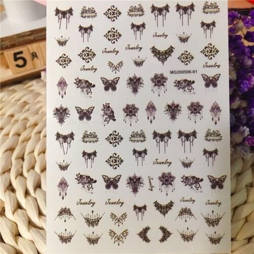 Japanese Style 3d DIY Back Glue Adsesive Nail Sticker Cute Patterns Small Flowers Super Thin Tracess Dry Nail Sticers Manicure