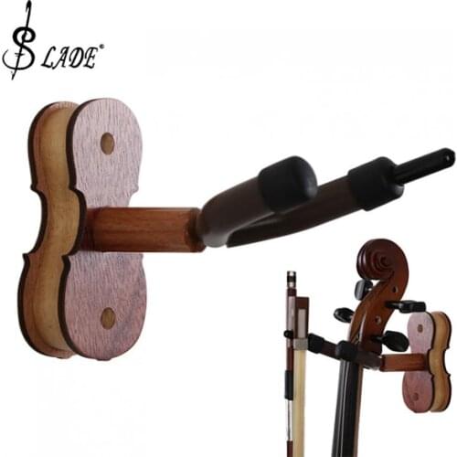 SLADE Detachable Rosewood Wall Mount Violin Hanger Hook with Bow Holder for Home and Store Show Storage Violin Accessories